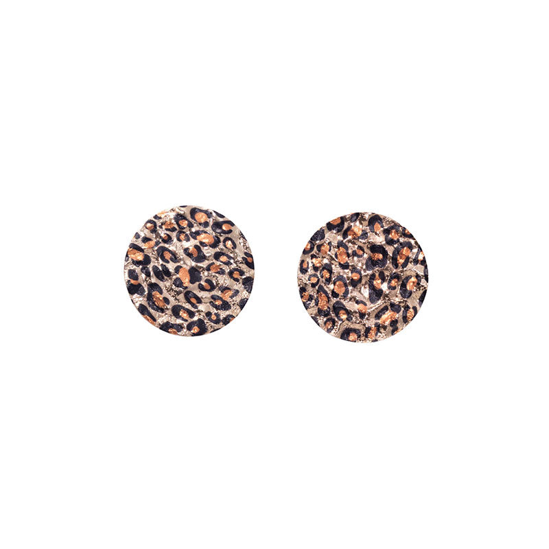 LEOPARD DISC EARRINGS