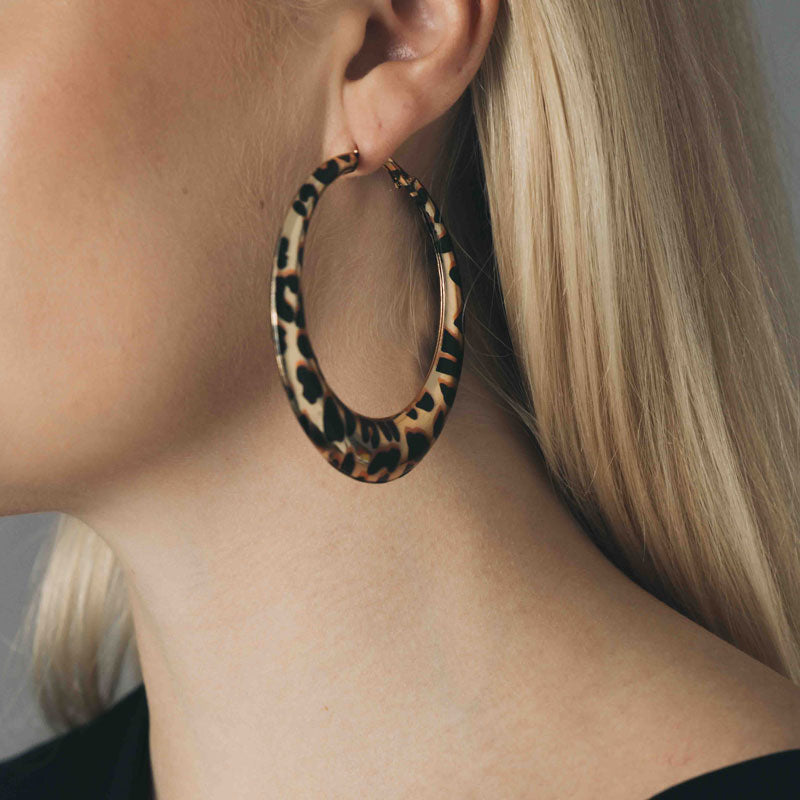 LEOPARD HOOP EARRINGS