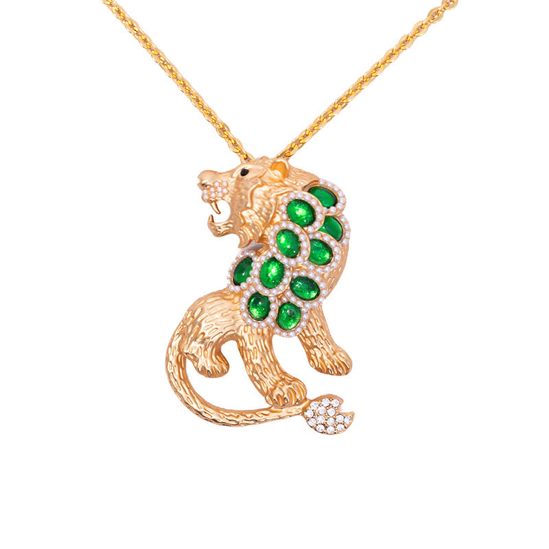 PANTHER FINE CHAIN NECKLACE – GREEN