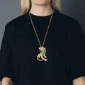 PANTHER FINE CHAIN NECKLACE – GREEN