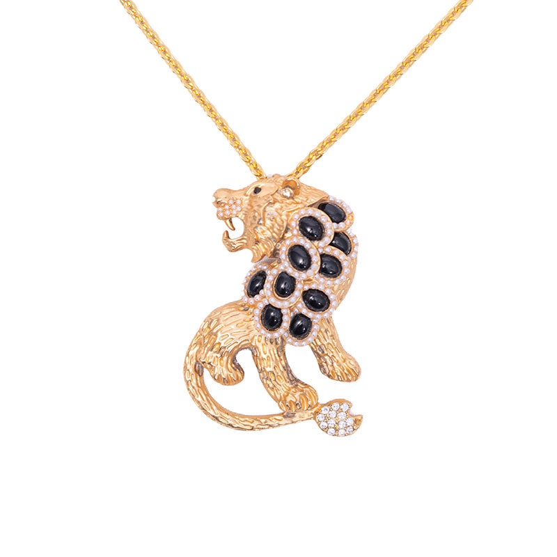 PANTHER FINE CHAIN NECKLACE – BLACK